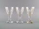 Baccarat, France. Three Art Deco white wine glasses in clear crystal glass