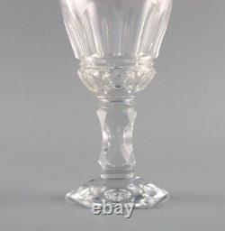 Baccarat, France. Three Art Deco white wine glasses in clear crystal glass