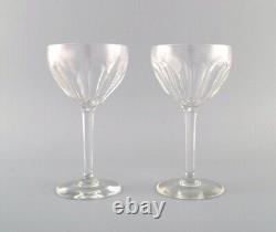 Baccarat, France. Two Art Deco red wine glasses in clear crystal glass