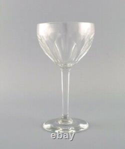 Baccarat, France. Two Art Deco red wine glasses in clear crystal glass