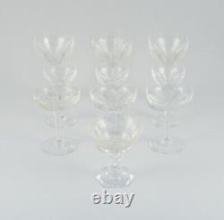 Baccarat, France, ten Art Deco crystal glasses in clear glass