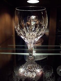 Baccarat French Crystal Massena 6 3/8 Claret Wine Glasses (7) Handmade France