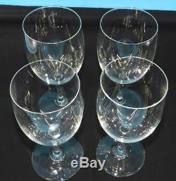 Baccarat French Crystal Set 4 Montaigne Non Optic 7 Clear Wine Glasses