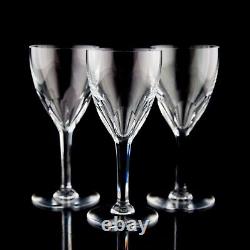 Baccarat Genova Water Wine Goblet Glasses Set of 3 Vintage Crystal France Signed