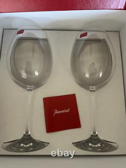 Baccarat Grand Bordeaux Glasses, Set of 2, New in Original Box
