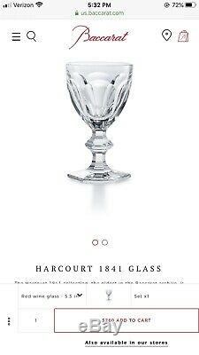 Baccarat Harcourt 5.3 Crystal Wine Glasses. Signed. MINT. Made In France (7)