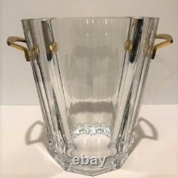 Baccarat Harmonie Champagne Ice Bucket w Bronze Gilt Handles Wine Cooler