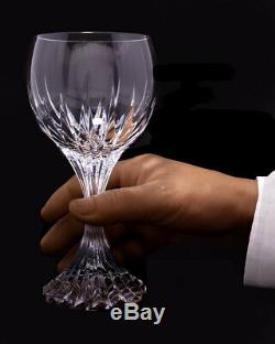 Baccarat MASSENA Cut Crystal WINE WATER Glass 3 GOBLETS stunning 6 1/ 2