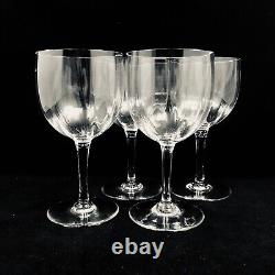 Baccarat Montaigne Optic Crystal 5-7/8 Tall Claret Wine Glasses FOUR (4)