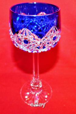 Baccarat Multi Color Cut To Clear Crystal Glass Wine Goblets 6