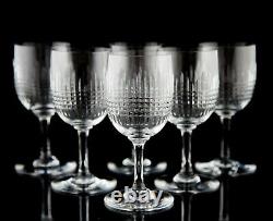 Baccarat Nancy Claret Wine Glasses Set of 6 Vintage Cut Crystal France