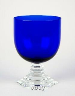 Baccarat Orsay Cobalt Blue Water Wine Goblet Glass Vintage Crystal France 4.5