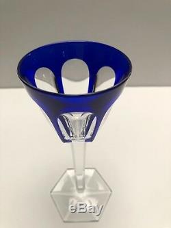 Baccarat Pair Of Harcourt Blue Cut To Clear Glasses