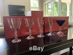 Baccarat Vega Beautiful! 40 Martini Wine Water Crystal Glasses & Decanter BOXES