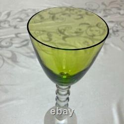 Baccarat Vega Fortissimo Crystal Wine Glass green H23cm 9in. Used JAPAN