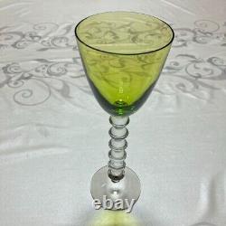 Baccarat Vega Fortissimo Crystal Wine Glass green H23cm 9in. Used JAPAN