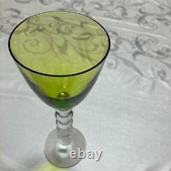 Baccarat Vega Fortissimo Crystal Wine Glass green H23cm 9in. Used JAPAN