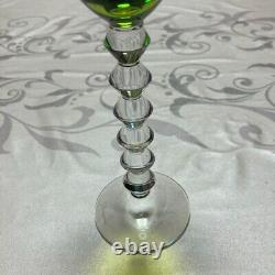 Baccarat Vega Fortissimo Crystal Wine Glass green H23cm 9in. Used JAPAN