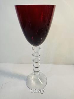 Baccarat Vega Fortissimo Red Crystal Wine Goblets Glasses 5 Available ALL MINT