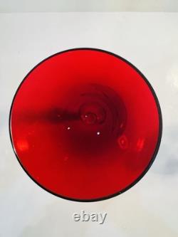 Baccarat Vega Fortissimo Red Crystal Wine Goblets Glasses 5 Available ALL MINT