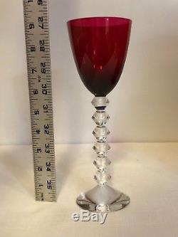 Baccarat Vega Rhine Wine Glass Ruby/Red French Crystal 9 WithBox France