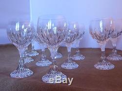 Baccarat crystal wine glasses / Massena claret gorgeous set of 10 perfect