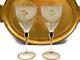 Barbini Vintage Murano Wine Glasses Lead Crystal Hand Painted Set of Eight