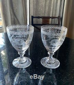 Beautiful Pair Signed William Yeoward Pearl Crystal Goblets Large 6-1/4