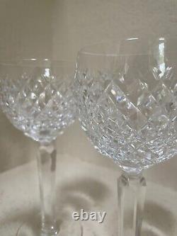 Beautiful Set of 3 Waterford Crystal Hock Wine Glasses Pattern Alana EUC