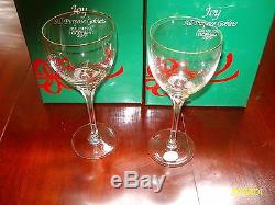 Beautiful Set of 9 Gorham Crystal Joy Gold 8 Tall Wine Glasses