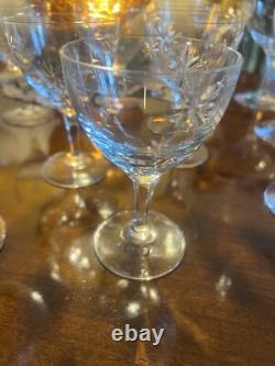 Beautiful set of 14 Fostoria Stardust Cordial & Liqour/Wine Crystal glasses