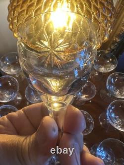 Beautiful set of 14 Fostoria Stardust Cordial & Liqour/Wine Crystal glasses