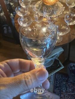 Beautiful set of 14 Fostoria Stardust Cordial & Liqour/Wine Crystal glasses