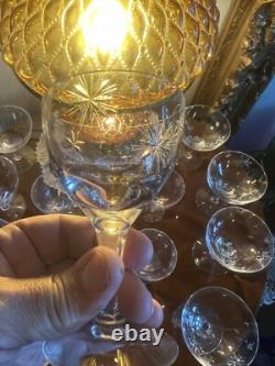 Beautiful set of 14 Fostoria Stardust Cordial & Liqour/Wine Crystal glasses