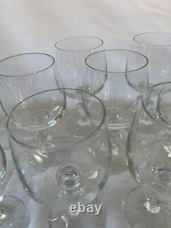 Bohemia Claudia Czech Set/12 Crystal Wine Glasses 7 oz, 14 Linen Coasters