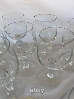 Bohemia Claudia Czech Set/12 Crystal Wine Glasses 7 oz, 14 Linen Coasters