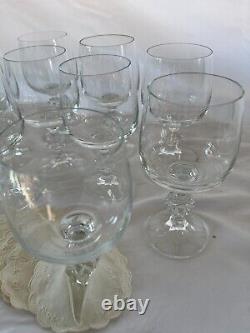 Bohemia Claudia Czech Set/12 Crystal Wine Glasses 7 oz, 14 Linen Coasters