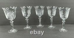 Bohemia Crystal Pinwheel (5) Wine (6) Snifter (6) Cordial Glasses Set Czech Lot
