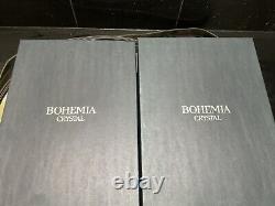 Bohemia Crystal Wine Glasses X 6 Gold Silver CELTIC KNOT BNIB X 2 ART GLASS VTG