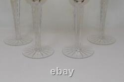Bohemian Amber Gold Colored Cut-to-Clear Crystal Vineyard Wine Goblets
