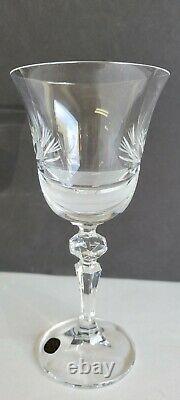 Bohemian Clear Ribbon Style Crystal Wine Glasses Set Of Six