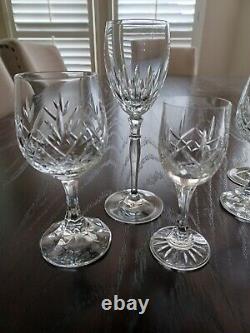Bohemian Crystal Stemware Glasses Set Of 18 Wine Cordial Claret Style