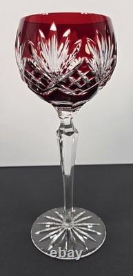 Bohemian Crystal Wine Hock Goblet Set of 4 Ruby, Cobalt, Emerald, Amethyst 8.25
