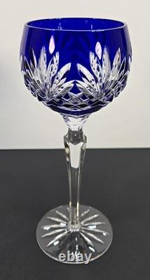 Bohemian Crystal Wine Hock Goblet Set of 4 Ruby, Cobalt, Emerald, Amethyst 8.25