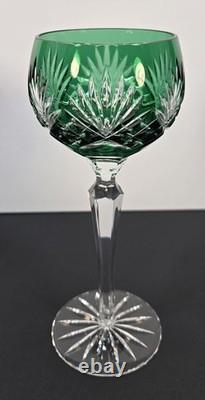 Bohemian Crystal Wine Hock Goblet Set of 4 Ruby, Cobalt, Emerald, Amethyst 8.25