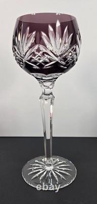 Bohemian Crystal Wine Hock Goblet Set of 4 Ruby, Cobalt, Emerald, Amethyst 8.25