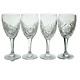 Bohemian Cut Crystal Hobstar Fan White Wine Glasses Set of (4) 7.25 Tall