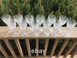 Bohemian Cut Glass Wine Stems Set (12) 6 1/4 5 Oz Fine Crystal