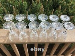 Bohemian Cut Glass Wine Stems Set (12) 6 1/4 5 Oz Fine Crystal