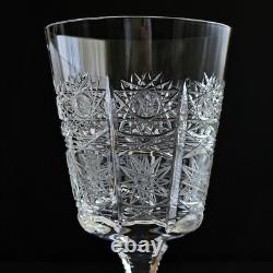 Bohemian Czech 6 oz Crystal Wine Glass 180 ml Hand Cut Queen Lace, Set of 6
